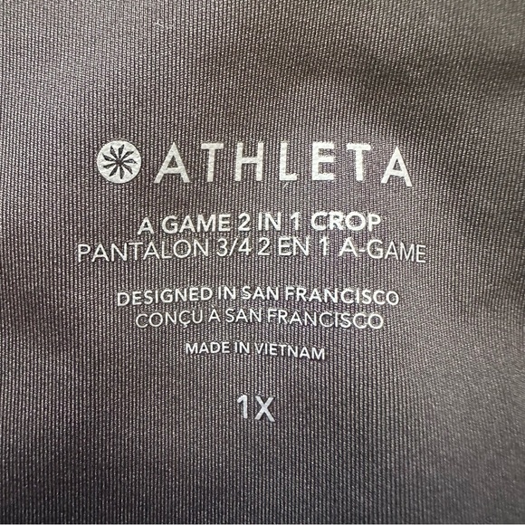 Athleta Skirt A Game 2 In 1 Crop Tight Skort Skirted Leggings Athletic Black 1X - Picture 9 of 12